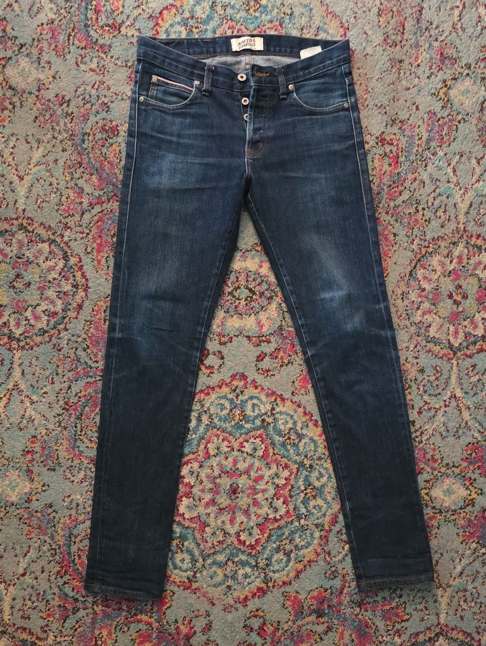 Naked & Famous Denim Skinny Jeans in Dark Indigo Wash